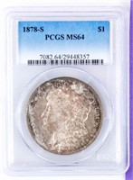 Coin 1878-S  Morgan Silver Dollar PCGS MS64