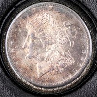 Coin 1880-S Morgan Silver Dollar BU Rainbow Tone