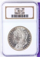 Coin 1885  Morgan Silver Dollar NGC MS63