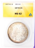 Coin 1879-S Morgan Silver Dollar ANACS MS62