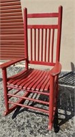 Red Painted Wooden Rocking Chair 9A