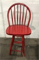 Red Painted Wooden Counter Chair Q9B