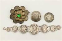Group of Peruvian Silver Coin Jewerly