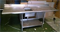 Stainless Steel Work Table With Rinse Sink-
