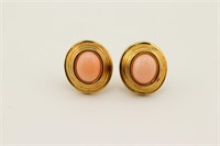 Coral & 14K Gold Earrings