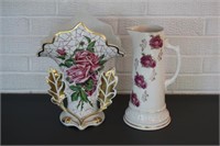 Royal Firenze China Pitcher, Rose Vase