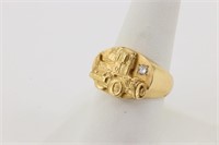 14K Gold Truck Ring w/Diamond