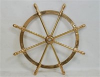 Large Antique Nautical Brass Ship's wheel