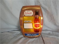 Vintage Schmidt Country Beer Bottle Lighted Sign