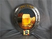 Old Pabst Blue Ribbon Beer "On Tap" Lighted Sign