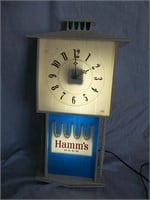 Vintage Hamms Lighted Clock