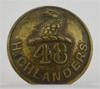 WWII 48TH HIGHLANDERS TORONTO BUTTON