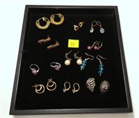 Lot, sterling silver earrings, some with gemstone