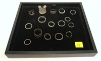Lot, silver rings, mostly sterling, 16 pcs.