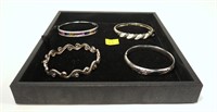 4- Sterling silver bangle bracelets