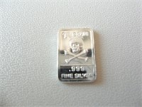 1 Gram .999 Fine Silver Bar- Skull & Cross Bones