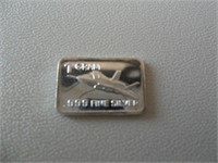 1 Gram .999 Fine Silver Bar- Plane