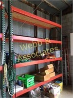 pallet racking and four shelves (no contents)