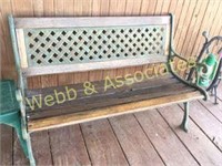 wood and metal bench
