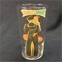 RARE PROTECT OUR SHORE WWI GLASS