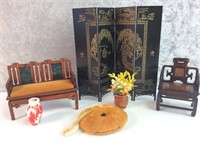Lot of Asian Style Sitting Room Furnishings