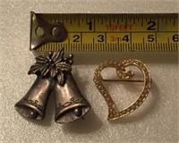 Heart & Bells pins