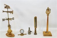 Coll. of five Vintage Brass Fire Fighting objects