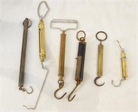 Collection of Antique hanging produce scales