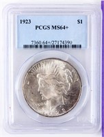 Coin 1923 Peace Silver Dollar PCGS MS64+