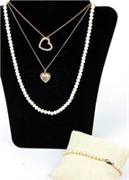 Jewelry Sterling Silver Pendant & Pearl Necklaces