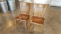 (2) wooden chairs