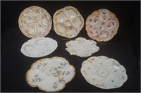 Antique Collection of porcelain oyster plates