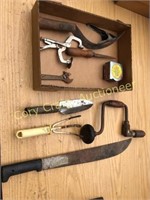 Misc. Tools, tape measure and corn knife