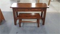Rustic style Side table, sofa table with bench