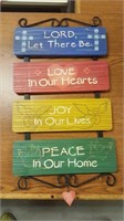 Decorative sign, lord love joy peace