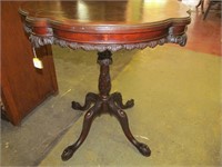 Carved Walnut Pedestal Table