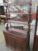 Etagere Cabinet Carved top