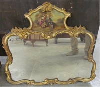 French Trudeau Mirror Painted Scene