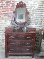 Walnut Victorian Dresser Cir 1860