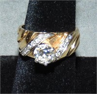 14 K Yellow Gold Diamond Ring.