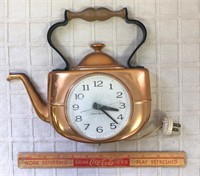 VINTAGE GE COPPER COLORED CLOCK- WORKING