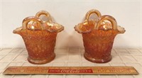 CARNIVAL GLASS BASKETS