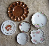 LOT OF MISC. CHINA PLATES & DEVILED EGG PLATE