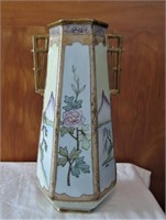 HAND PAINTED NIPPON VASE WITH GOLD GILT