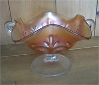 SMALL CARNIVAL GLASS CANDY DISH