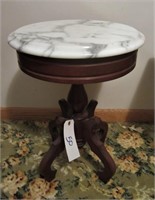ROUND MARBLE TOP VICTORIAN SIDE TABLE