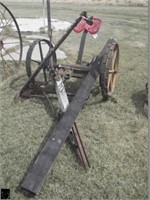 Antique sickle mower on steel