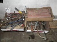 2 boxes of misc welding rods, tools