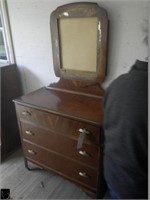 Antique dresser w/ mirror frame & 26"x22" mirror