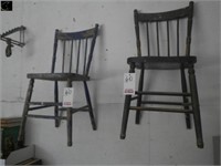 2 antique wood chairs
